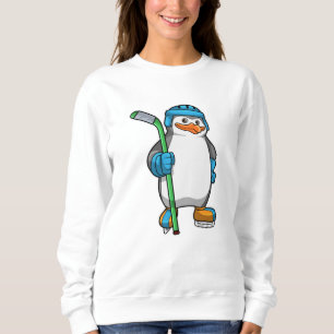Penguin at Ice hockey with Ice hockey stick Sweatshirt
