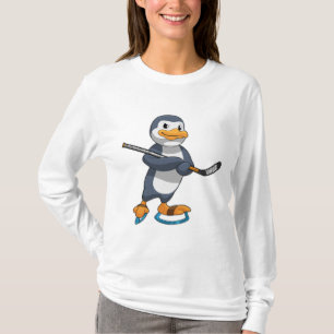 Penguin at Ice hockey with Ice hockey stick T-Shirt