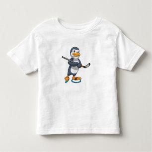 Penguin at Ice hockey with Ice hockey stick Toddler T-Shirt
