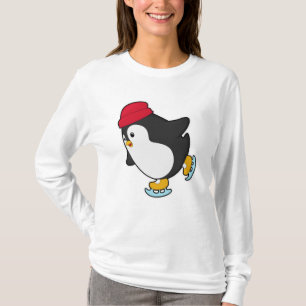 Penguin at Ice skating with Hat T-Shirt