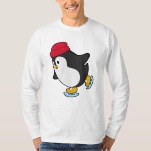 Penguin at Ice skating with Hat T-Shirt