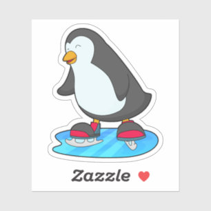 Penguin at Ice skating with Ice skates