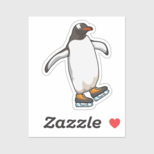 Penguin at Ice skating with Ice skates