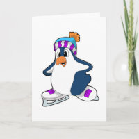Penguin at Ice skating with Ice skates