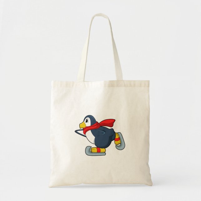 Penguin at Ice skating with Ice skates.PNG Tote Bag (Front)