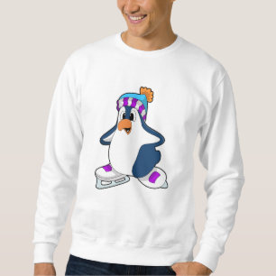 Penguin at Ice skating with Ice skates Sweatshirt
