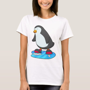 Penguin at Ice skating with Ice skates T-Shirt