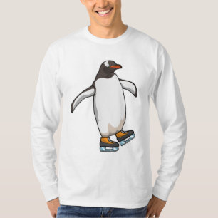 Penguin at Ice skating with Ice skates T-Shirt