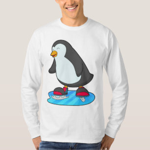 Penguin at Ice skating with Ice skates T-Shirt