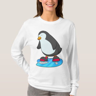 Penguin at Ice skating with Ice skates T-Shirt