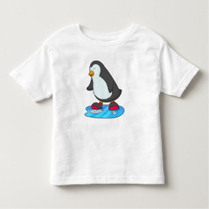 Penguin at Ice skating with Ice skates Toddler T-Shirt