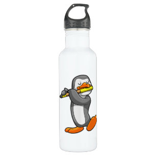 Penguin at Music with Flute 710 Ml Water Bottle
