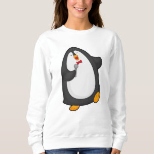 Penguin at Singing with Microphone & Tie Sweatshirt