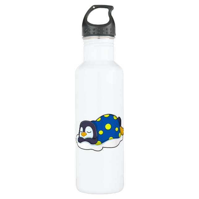 Penguin at Sleeping with Blanket 710 Ml Water Bottle (Front)