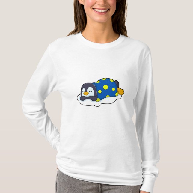 Penguin at Sleeping with Blanket T-Shirt (Front)