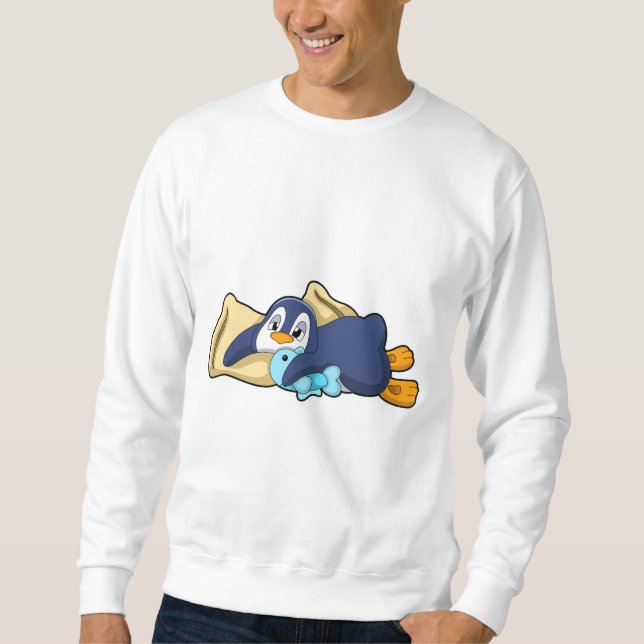 Penguin at Sleeping with Pillow Sweatshirt (Front)