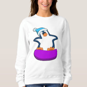 Penguin at Snowboarding with Snowboard Sweatshirt