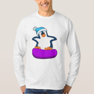 Penguin at Snowboarding with Snowboard T-Shirt