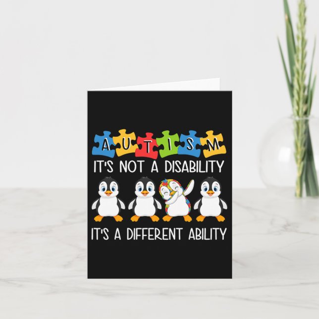 Penguin Autism Is Not A Disability It's A Differen Card (Front)