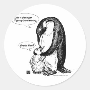 Penguin Awareness Classic Round Sticker