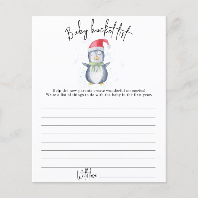 Penguin - Baby bucket list (Front)