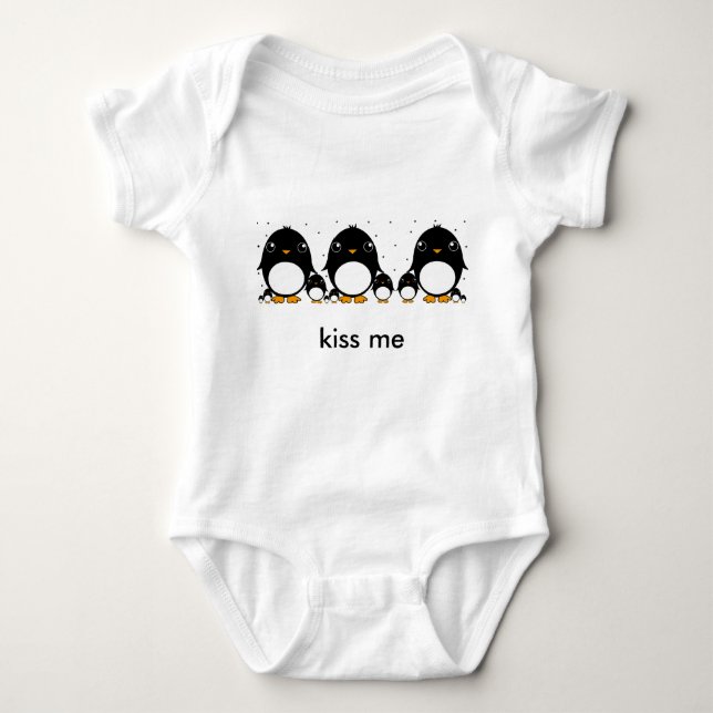 penguin baby , kiss me bodysuit (Front)