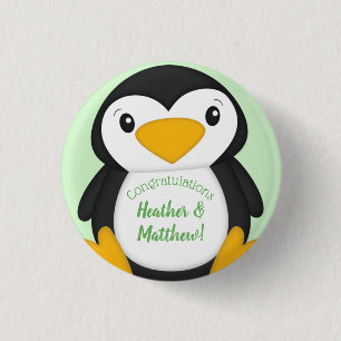 Penguin Baby Shower 3 Cm Round Badge