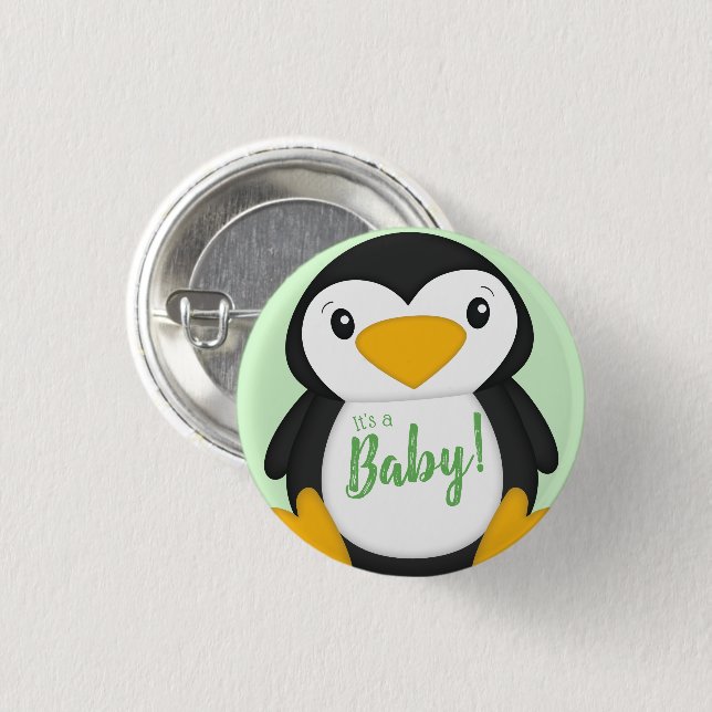 Penguin Baby Shower 3 Cm Round Badge (Front & Back)
