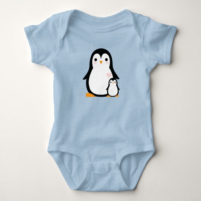 Penguin Baby Shower Baby Bodysuit (Front)