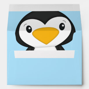 Penguin Baby Shower Blue Envelope