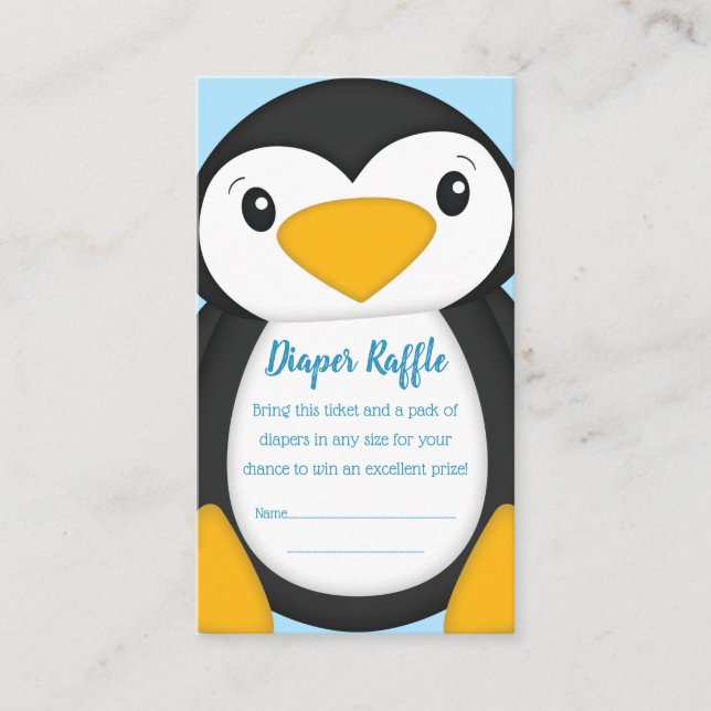 Penguin Baby Shower Enclosure Card (Front)
