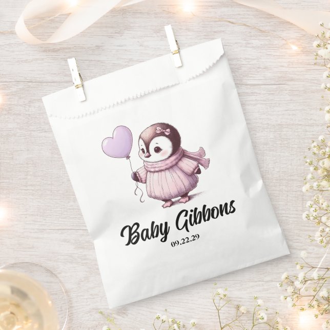 Penguin Baby Shower Favour Bags (Clipped)