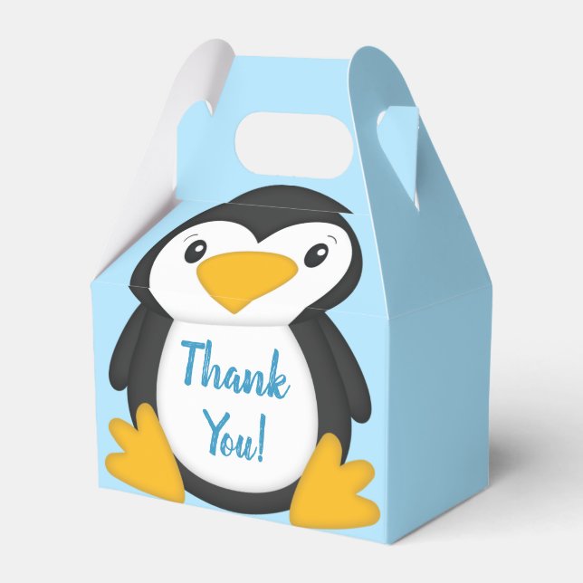 Penguin Baby Shower Favour Box (Front Side)