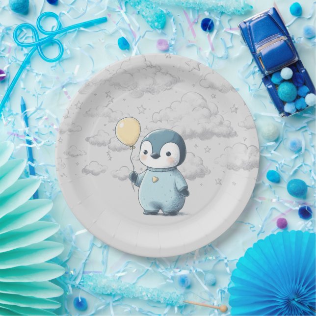 Penguin Baby Shower Paper Plate (Party)