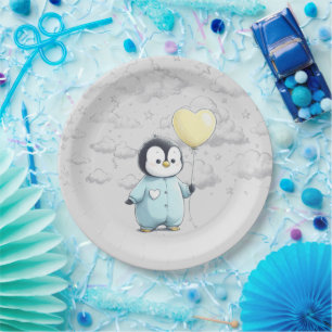 Penguin Baby Shower Paper Plate