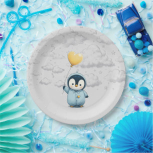 Penguin Baby Shower Paper Plate
