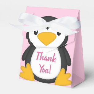 Penguin Baby Shower Pink Favour Box