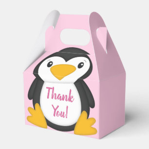 Penguin Baby Shower Pink Girl Favour Box