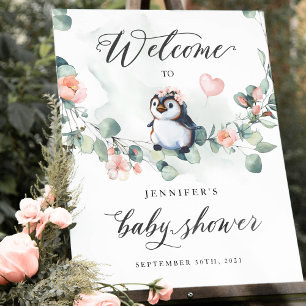 Penguin Baby Shower Welcome Sign