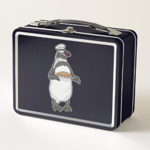 Penguin Baker Bread Metal Lunch Box