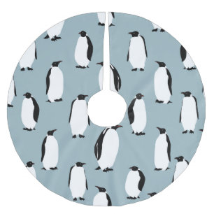 Penguin Bird Animal Cute Pattern Brushed Polyester Tree Skirt