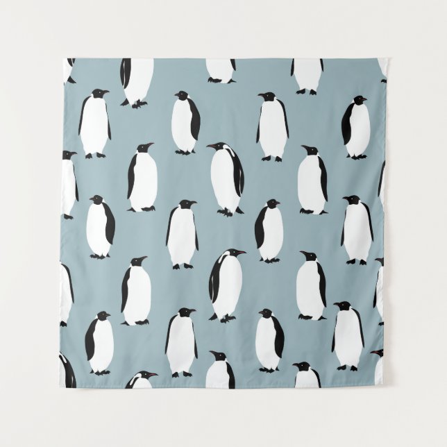 Penguin Bird Animal Cute Pattern Tapestry (Front)