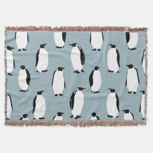 Penguin Bird Animal Cute Pattern Throw Blanket