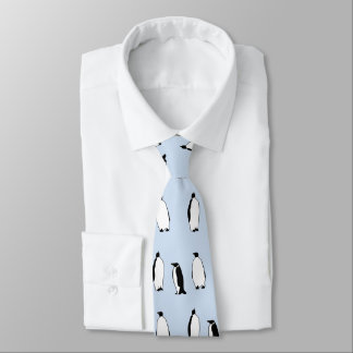 Penguin Bird Blue Arctic Animal Polar Winter Tie
