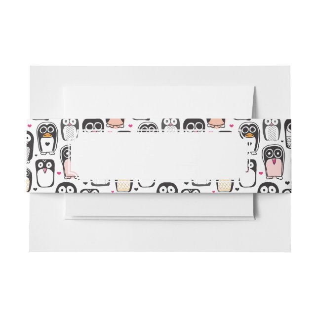 penguin bird illustration background invitation belly band (Front Example)