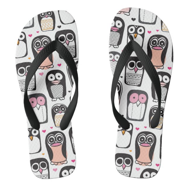 penguin bird illustration background jandals (Footbed)