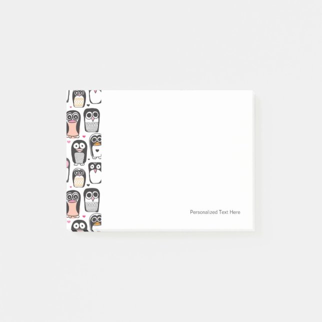 penguin bird illustration background post-it notes (Front)