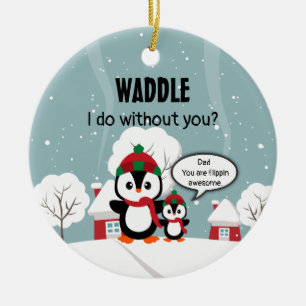 Penguin bird snow kids cute kawaii cartoon  ceramic tree decoration