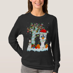 Penguin Bird Xmas Tree Lighting Santa Hat Penguin T-Shirt
