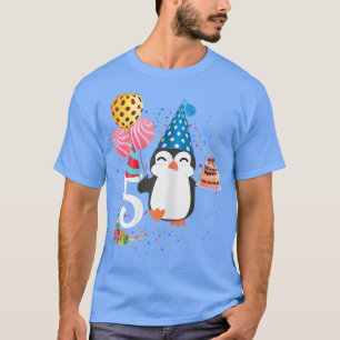 Penguin Birthday 5 Years Old Penguin 5th Birthday  T-Shirt